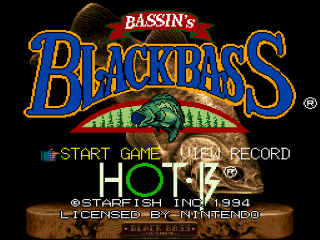 Bassin's Black Bass title screen for Super Nintendo